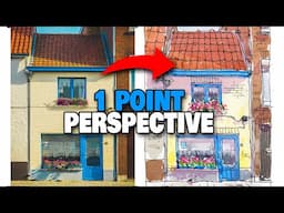 Urban Sketching Building In Front View | One Point Perspective For Beginners