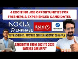 4 Latest Job Updates: Nokia, Motorola Solutions, Bain, Enphase for Freshers& Experienced candidates🥳