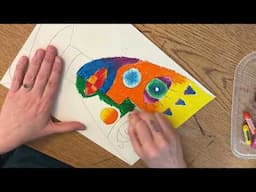 cubism inspired pastel portrait art, grades 2-3
