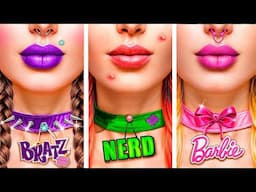 Extreme Makeover from Nerd Doll to Popular! How to Become Barbie and Bratz?