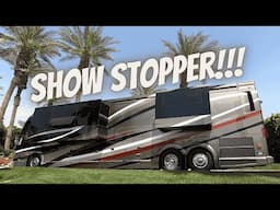 ￼Show Stopping designs in this 2023 Emerald Coach Prevost conversion.