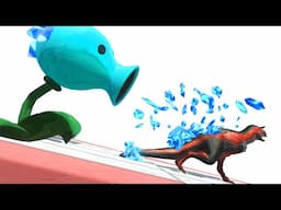 Dinosaur Race: Who Can Run Across Ice Pea Road?| Animal Revolt Battle Simulator