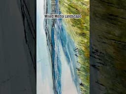 Mixed Media Gouache Landscape #mixedmediaart #gouachepainting #artshorts #mixedmediaart #artdemo