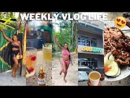 VLOG: Subway Mukbang, Beauty Maintenance in Jamaica, cooking, river swim, more food, drinks &