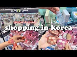 shopping in korea vlog 🇰🇷 skincare & makeup haul 🍑 summer daily essentials at Oliveyoung 올영세일
