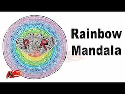 Mandala Art : Rainbow Mandala for Beginners | JK Arts Classes #08