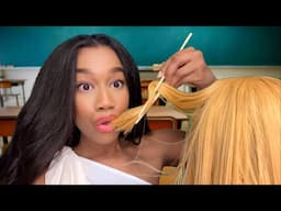 ASMR Girl In The Back Of The Class Eats Your Hair (Your In Summer School) 💆‍♀️😋 ASMR Hair Play