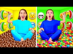 1000 मिस्ट्री बटन चैलेंज केवल 1 आपको भागने देता है | शानदार फ़ूड हैक्स RaPaPa Challenge