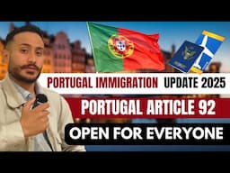 Portugal Immigration Open For Everyone Article -92 || 🇵🇹 Portugal Article-92 TRC Explained
