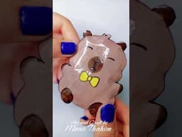 Capybara Paper Squishy DIY 😱  🦦 #artandcraftbymanothahim #capybara #squishy #shorts