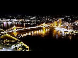 The beauty of Cincinnati's suspension bridge on the Ohio River