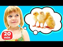 Bainca Loves Animals! Let's Feed Toy Bears & Toy Ducks with Kapuki Kids Family!