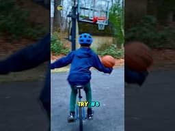 Amazing TRICK! Unicycle AND Basketball?? 🏀 #shorts #trickshots #kidsvideo