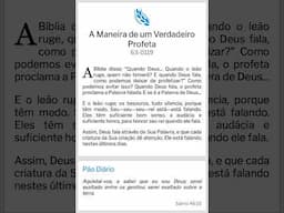 Pão Diário: A Maneira de um Verdadeiro Profeta - WMB
