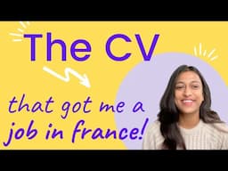 CV and COLD MESSAGE that got me my job in france | Indians in Paris Jobs | Masters in France