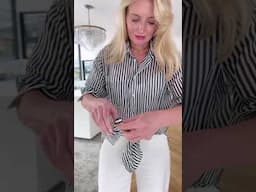 Try This NEW Way to Tuck Your Button-Up Tops This Summer! #styletip #styletricks
