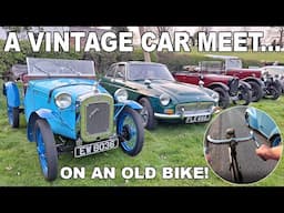 Going to a vintage car meet on a 1927 bicycle!