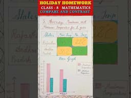 Math Holiday Homework - COMPARE AND CONTRAST - Class 8 | 🧑‍🏫🧑‍🎓 | #shortvideo #holidayhomework