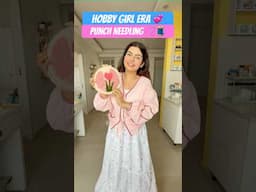 Hobby Girl Era🌸💞Punch Needle Embroidery 🧵 🪡DIY Activity #youtubeshorts #shorts #diy #hobby