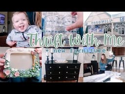 THRIFT WITH ME | New Thrift Stores & Good Finds | 2 Days of Thrifting | Build New Dresser | New Haul