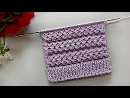 Easiest Daisy Knitting Stitch Pattern/ फूल जैसे फंदों की अलग तरह की बुनाई