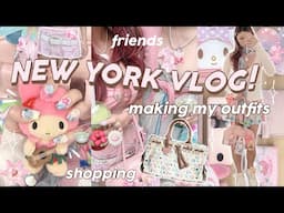 NYC VLOG 🍥🍵 thrift flip outfits, shopping, new nails, out with friends ⋆˚꩜｡