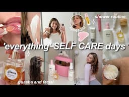 EVERYTHING SELF CARE DAYS | shower routine, guasha, facial, soft hair & skincare