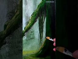 How to paint highlights for trees, shrubs and forest path | Acrylics #paintingtechniques a#acrylic