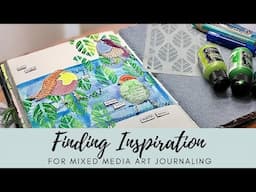 Finding Inspiration for Mixed Media Art Journaling #mixedmediaartjournaling #rubberdancestamps