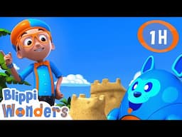 Sand | Blippi Wonders | Cars, Trucks & Vehicles Cartoon | Moonbug Kids