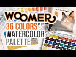 Testing Out Woomer's 36-Colors Watercolor Palette! - Review! 🎨