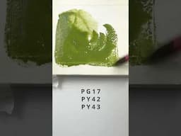 Japanese Bush Warbler Green – Holbein Granulating Watercolor Swatch & Pigment Breakdown