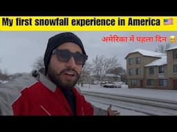 My first Day experience in USA🇺🇸 || first snowfall ❄️ in America 🥹 || Honey kalra vlogs ❤️