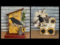 Using Up My Wood Scraps ~ Faux Bird House ~ Cute Shelf Sitter