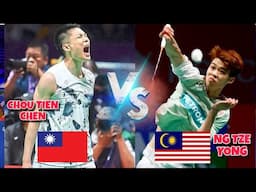 Ng Tze Yong (MAS) Kejutkan pemain no 5 😱 Chou Tien Chen (TPE) [5] ( 2-0 ) ( Throwback)