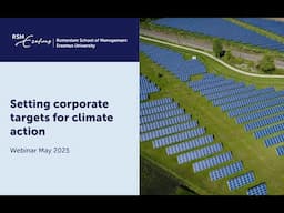 Webinar: Sustainability management – setting corporate targets for climate action | RSM