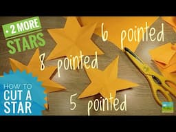 How to cut star shape in paper easily 6 pointed 8 pointed stars