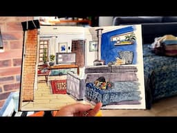 Urban Sketching… Without Leaving the House | Day 5: My Living Room