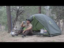 Solo Camping In Forest with My Dog . Wood Stove ASMR