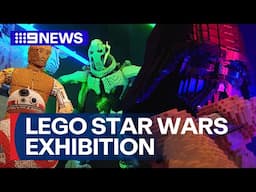 Spectacular LEGO Star Wars hyperjumps into Melbourne Museum | 9 News Australia