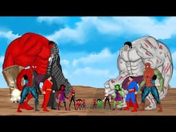 All Superheroes Transformations: Evolution of Red Black SUPER HEROES HULK & SPIDERMAN, SUPERMAN