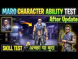 Free Fire Maro Character Ability | Maro character Skill Test After update