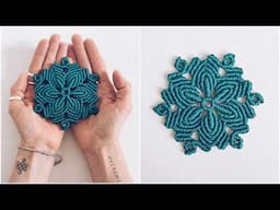 NEW Macrame pattern FLOWER/ SNOWFLAKE/ CUP COASTER