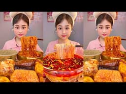 ASMR Eating Spicy Noodles Big Bites | Chinese Spicy Food ASMR 중국먹방 | 중국국수먹방 | ASMR Eating Video