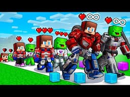 JJ and Mikey: TRANSFORMERS Evolution Life Cycle Battle in Minecraft - Maizen