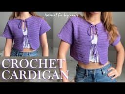 crochet cardigan tutorial 🫶🏼 with bows 🎀 beginner friendly tutorial 🎀 crochet vest