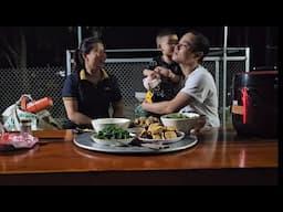 The great happiness of kind man and single mother after a tiring and stressful day at work.ly tu tay
