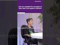Can you explain the concepts of lists, sets, and tuples in Python? | #thekiranacademy #shorts