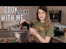 COOK & DRINK WINE WITH ME *fettuccine alfredo edition*