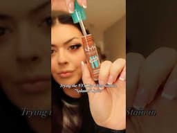 Trying Lip Gloss Stain 💄👄#lipstain #makeupreview